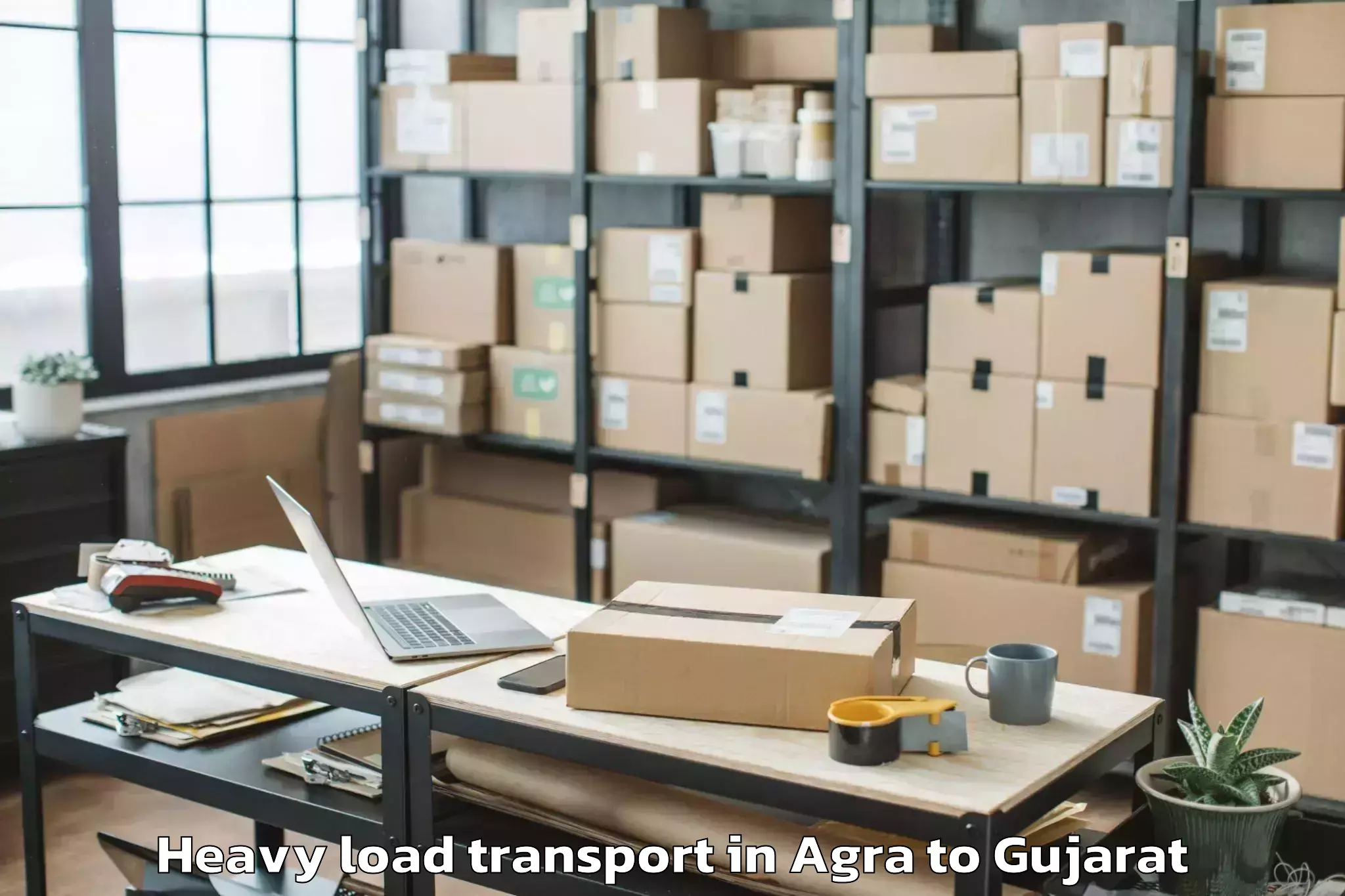 Reliable Agra to Santrampur Heavy Load Transport